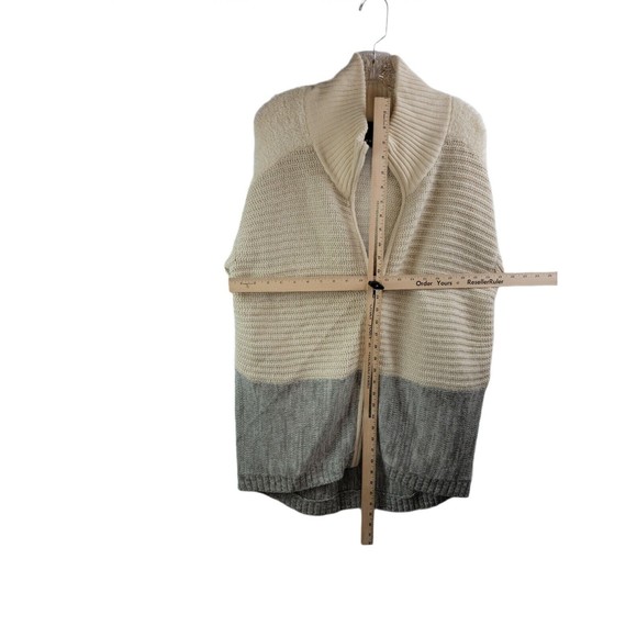 Trouve cardigan CREAM GRAY xl PATCH WORK Zip Front‎ - Picture 4 of 4